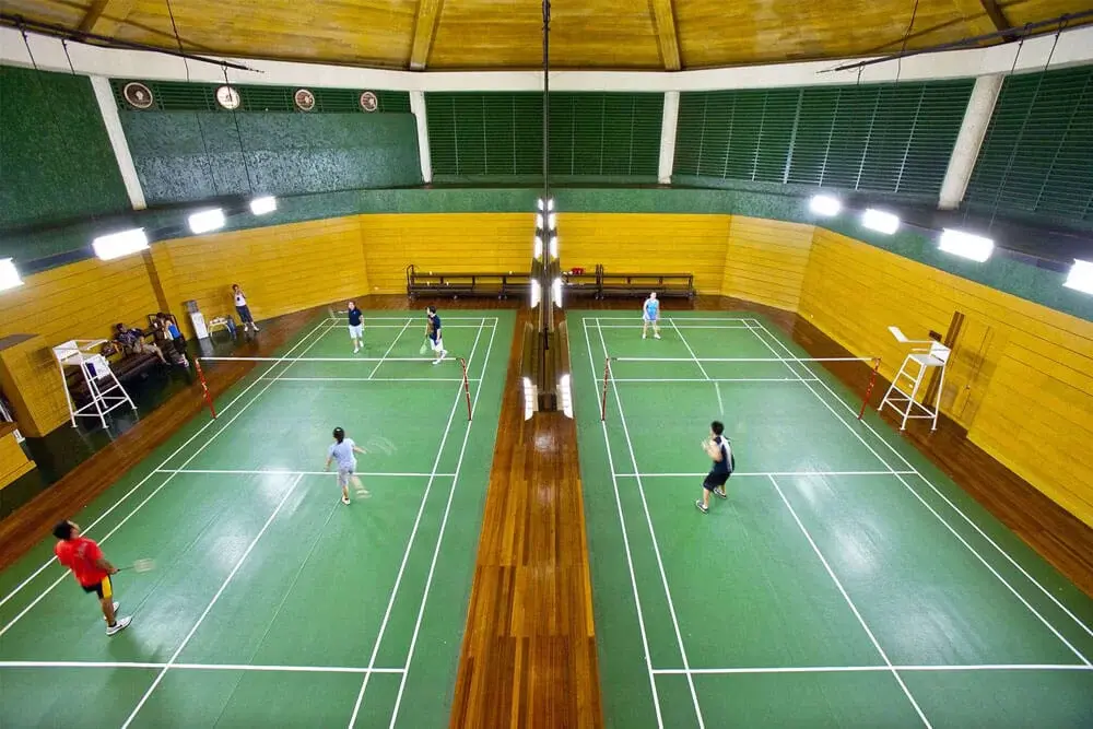 Indoor badminton court