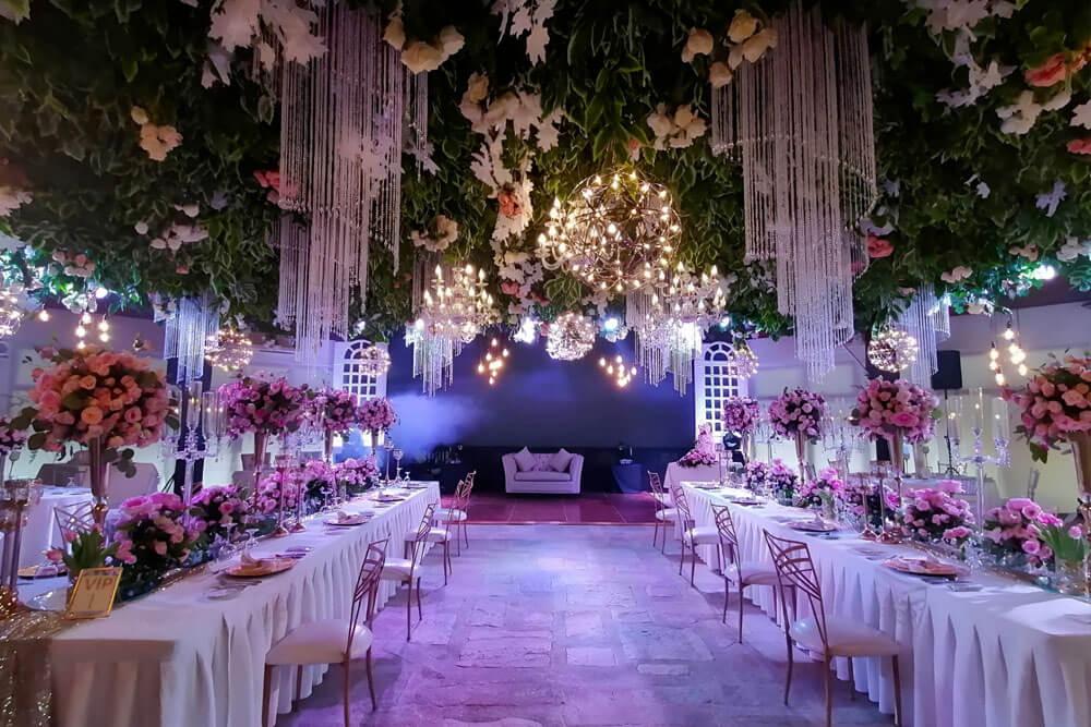 Wedding reception setting